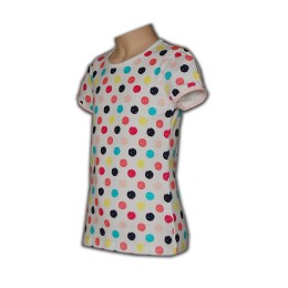 KD012  童裝棉Tee 度身訂製 長款彩點Tee T恤批發商 KD012  童裝棉Tee 度身訂製 長款彩點Tee T恤批發商